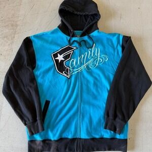 2000s Famous Stars and Straps Two Tone Zip up  XL